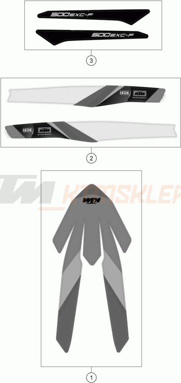 Schemat "naklejki" do KTM 500 EXC-F SIX DAYS