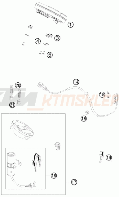 Schemat "system zabezpieczający" do KTM 990 SUPER DUKE R