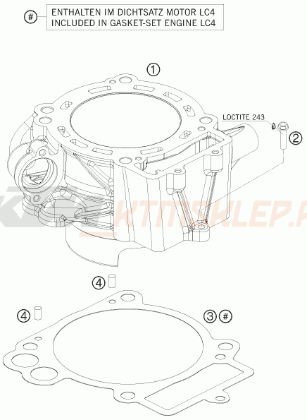 Schemat "cylinder" do KTM 690 ENDURO