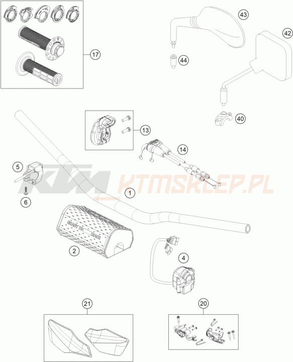 Schemat "kierownica i osprzęt" do KTM 350 EXC-F