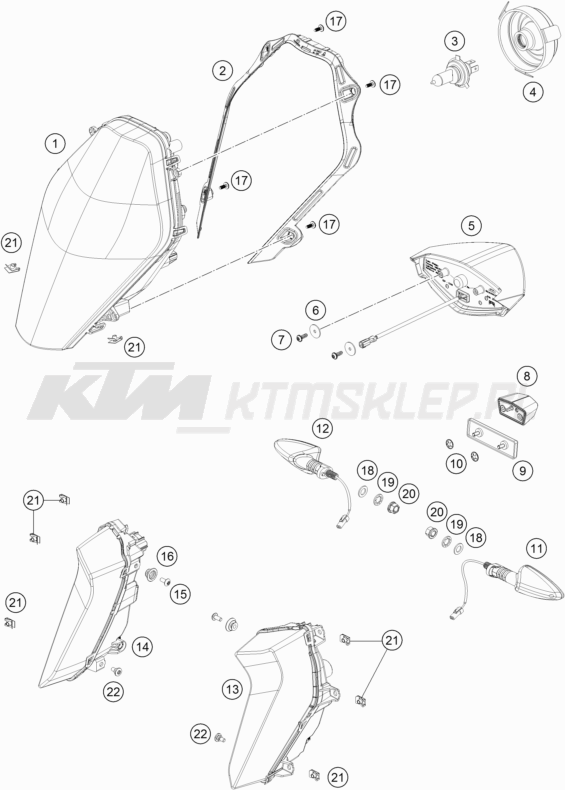 Schemat "oświetlenie" do KTM 1290 Super Duke GT
