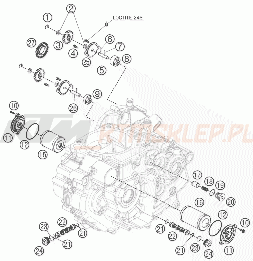 Schemat "smarowanie silnika" do KTM 690 SUPERMOTO R