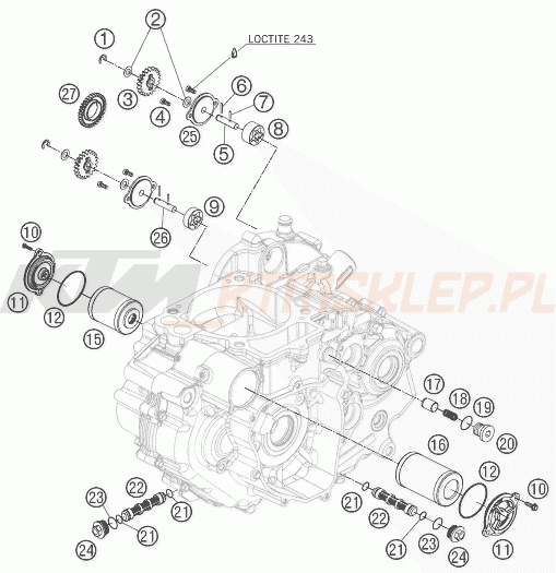 Schemat "smarowanie silnika" do KTM 690 SUPERMOTO