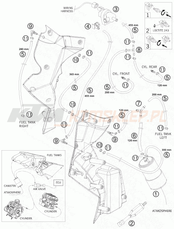 Schemat "EVAPORATIVE CANISTER" do KTM 990 ADVENTURE ABS