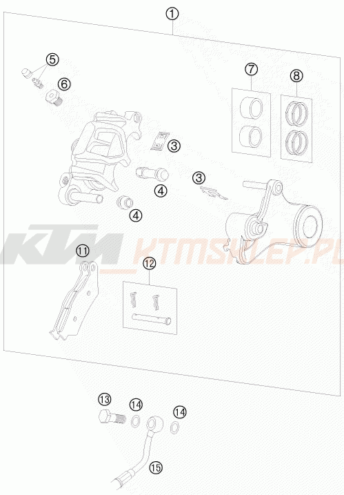 Schemat "zacisk hamulcowy tył" do KTM 950 SUPERMOTO R