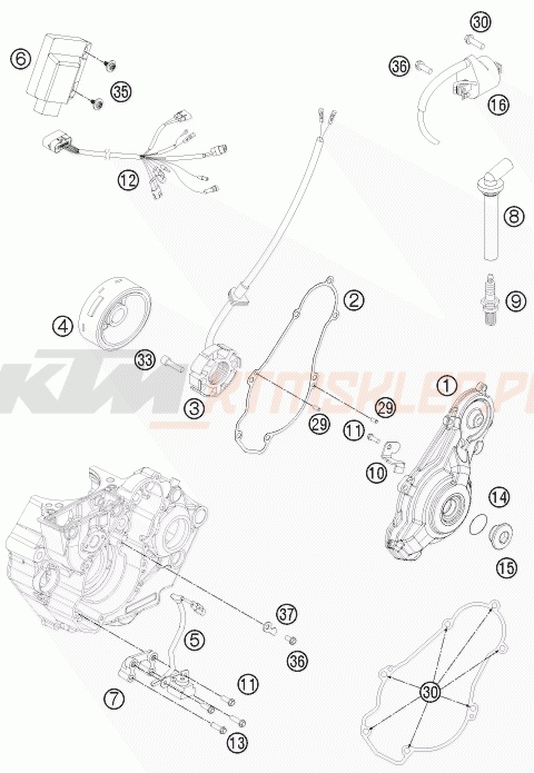 Schemat "układ zapłonowy" do KTM 450 SMR