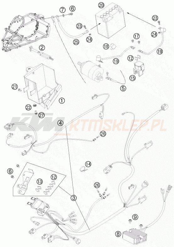 Schemat "wiązka elektryczna" do KTM 525 XC ATV