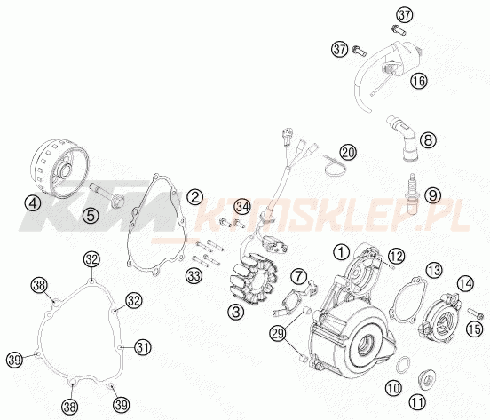 Schemat "układ zapłonowy" do KTM 250 SX-F