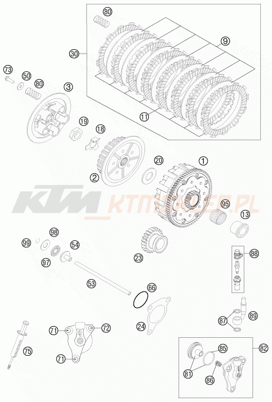 Schemat "sprzęgło" do KTM 250 SX-F