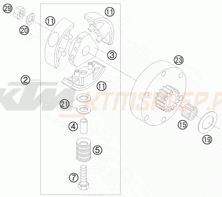 Schemat "sprzęgło" do KTM 50 SX