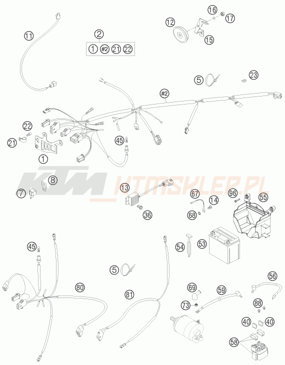 Schemat "wiązka elektryczna" do KTM 300 EXC