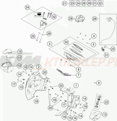 Schemat "system zabezpieczający" do KTM 1190 ADVENTURE R ABS