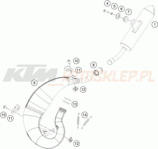Schemat "układ wydechowy" do KTM 50 SX FACTORY EDITION