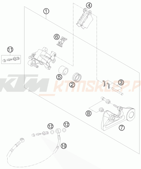 Schemat "Zacisk hamulcowy tylny" do KTM 200 EXC