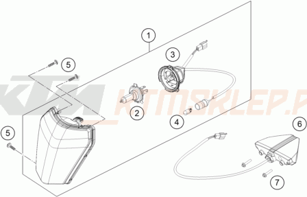 Schemat "oświetlenie" do KTM 500 XCF-W
