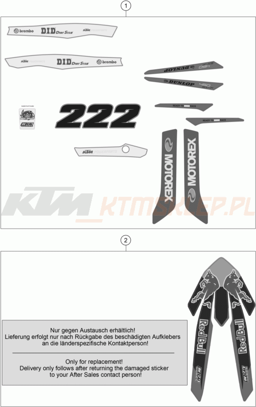 Schemat "naklejki" do KTM 450 SX-F FACTORY EDITION