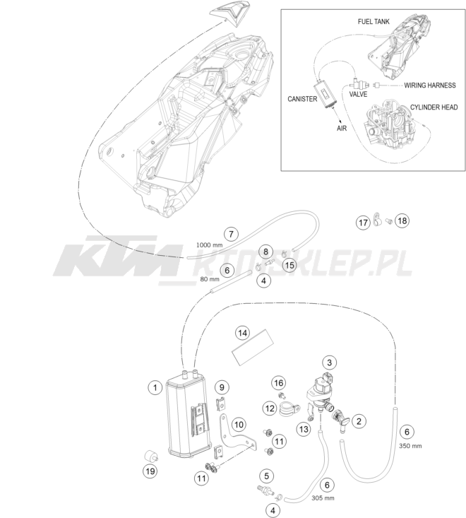 Schemat "EVAPORATIVE CANISTER" do KTM 690 ENDURO R