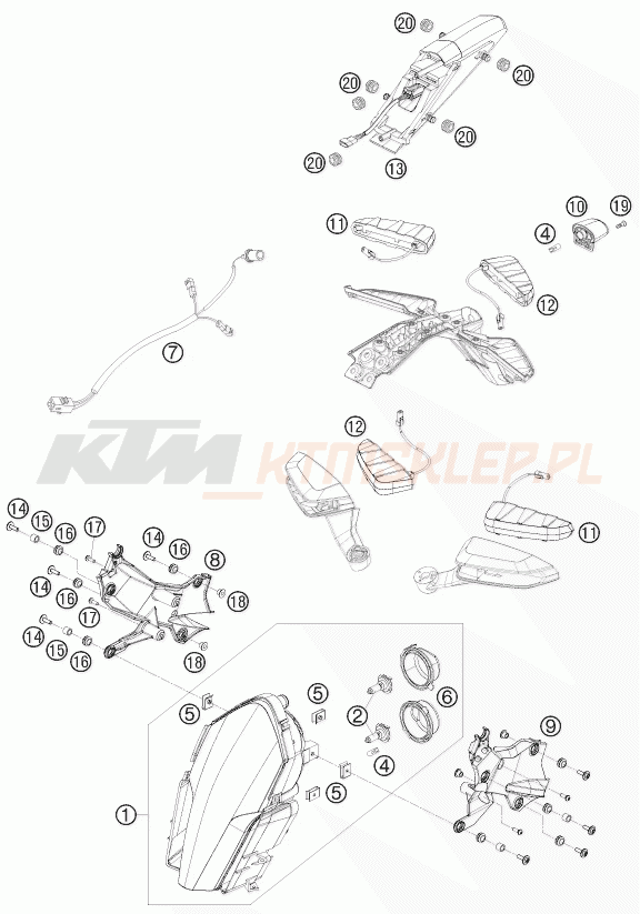 Schemat "oświetlenie" do KTM 1190 RC 8