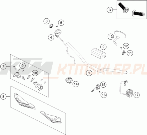 Schemat "kierownica i osprzęt" do KTM FREERIDE E 660W