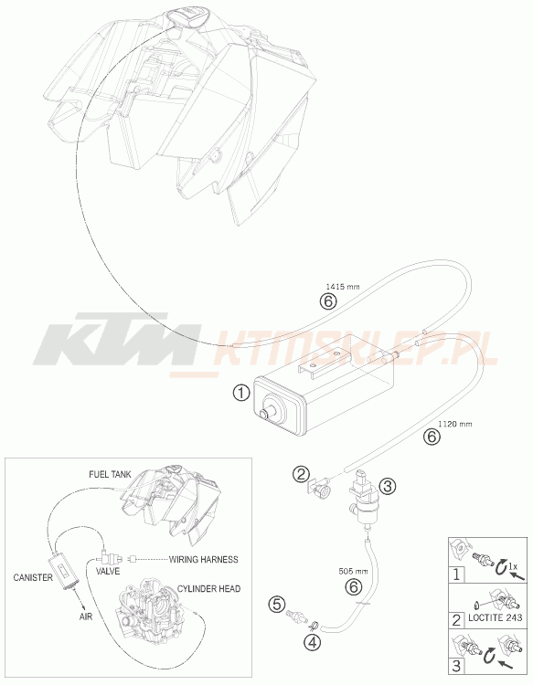Schemat "EVAPORATIVE CANISTER" do KTM 690 SUPERMOTO
