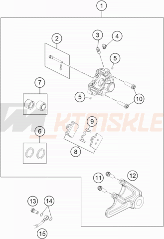 Schemat "zacisk hamulcowy tył" do KTM Freeride 250 F