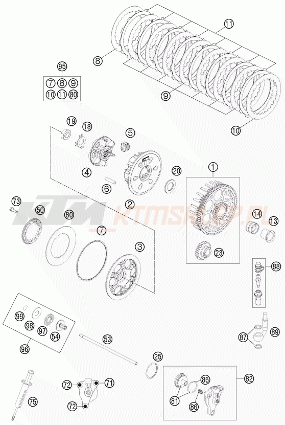 Schemat "sprzęgło" do KTM 250 EXC SIX-DAYS