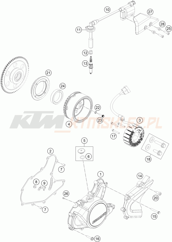 Schemat "układ zapłonowy" do KTM 125 DUKE
