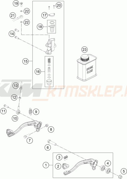 Schemat "tył hamulec - pompa" do KTM 65 SX