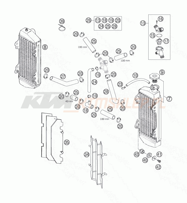 Schemat "układ chłodzenia" do KTM 200 XC-W