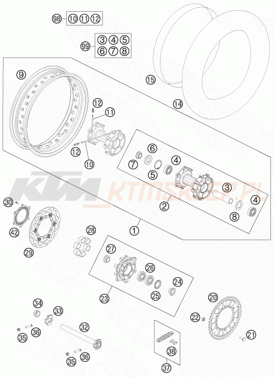 Schemat "koło tył" do KTM 990 ADVENTURE ABS