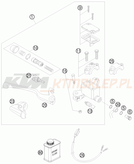 Schemat "przedni hamulec" do KTM 690 ENDURO R