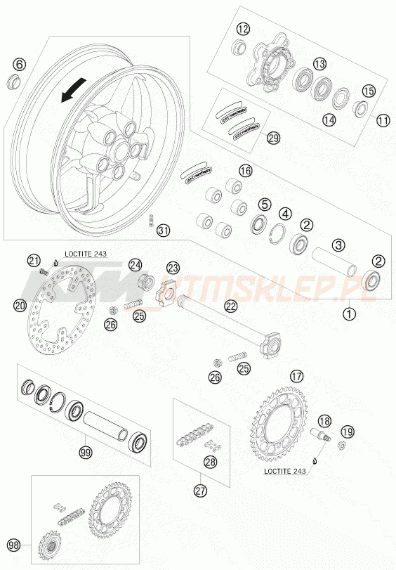 Schemat "koło tył" do KTM 990 SUPER DUKE