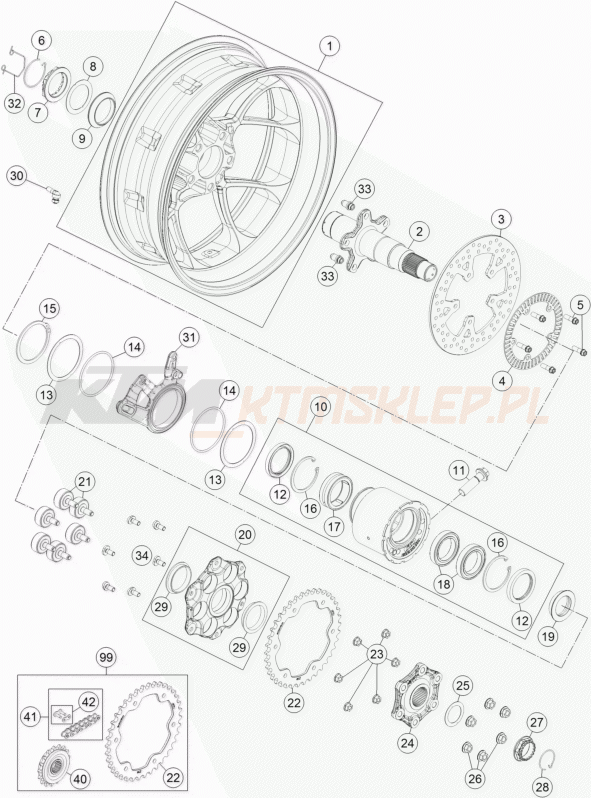 Schemat "koło tył" do KTM 1290 SUPERDUKE R ABS