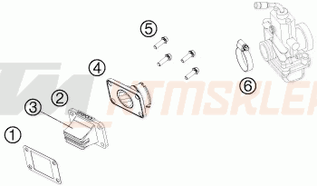 Schemat "REED VALVE CASE" do KTM 65 SXS