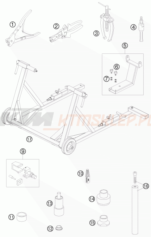 Schemat "narzędzia specjalne" do KTM 950 SUPERMOTO R