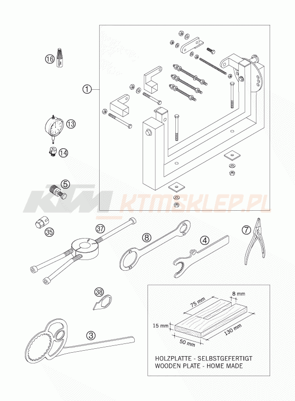 Schemat "Special tools (engine)" do KTM 150 SX
