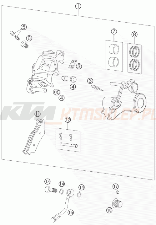 Schemat "zacisk hamulcowy tył" do KTM 990 ADVENTURE S