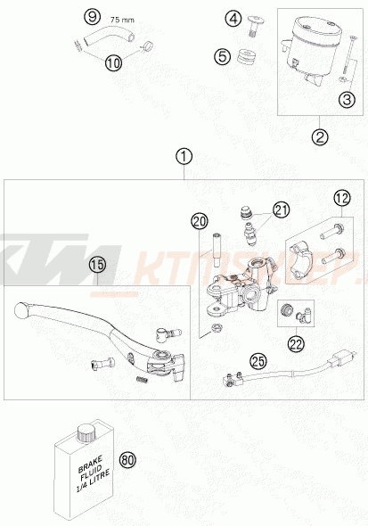 Schemat "Przedni hamulec" do KTM 1190 RC 8R LIMITEDAKRAPOVIC