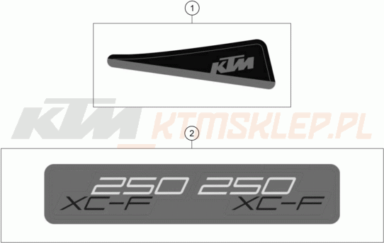 Schemat "naklejki" do KTM 250 XC-F