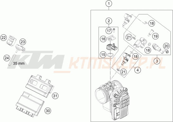 Schemat "wtrysk paliwa" do KTM 690 ENDURO R
