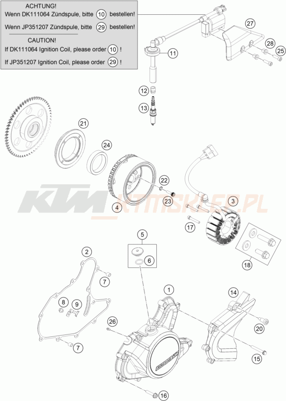 Schemat "układ zapłonowy" do KTM 125 Duke