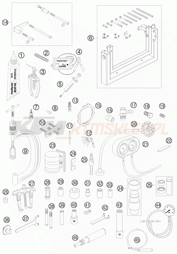 Schemat "narzędzia specjalne" do KTM 990 SUPER DUKE R