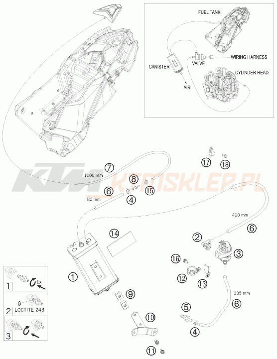 Schemat "EVAPORATIVE CANISTER" do KTM 690 ENDURO R