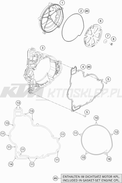 Schemat "pokrywa sprzęgła" do KTM 1290 SUPER ADVENTURE WH ABS