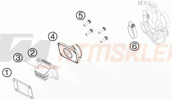 Schemat "REED VALVE CASE" do KTM 65 SX