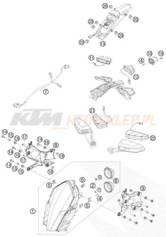 Schemat "oświetlenie" do KTM 1190 RC8R TRACK 2011