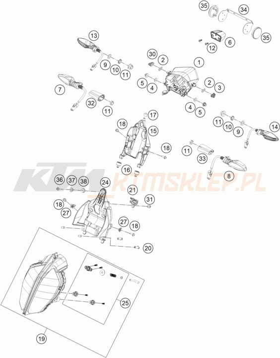 Schemat "oświetlenie" do KTM 390 DUKE