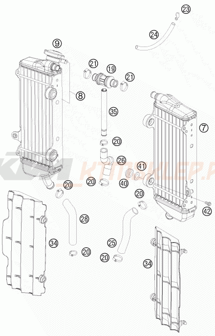 Schemat "układ chłodzenia" do KTM 250 SX-F