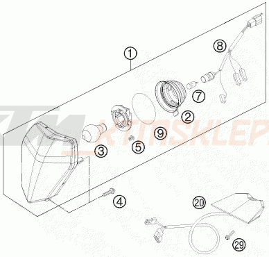 Schemat "oświetlenie" do KTM 500 XC-W