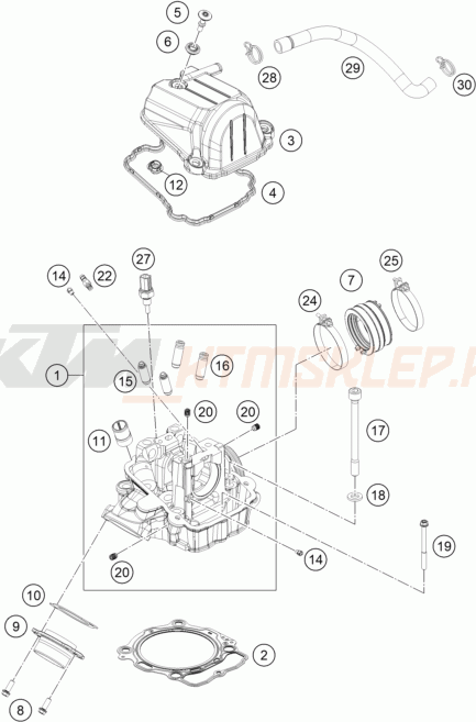 Schemat "głowica" do KTM 450 EXC-F